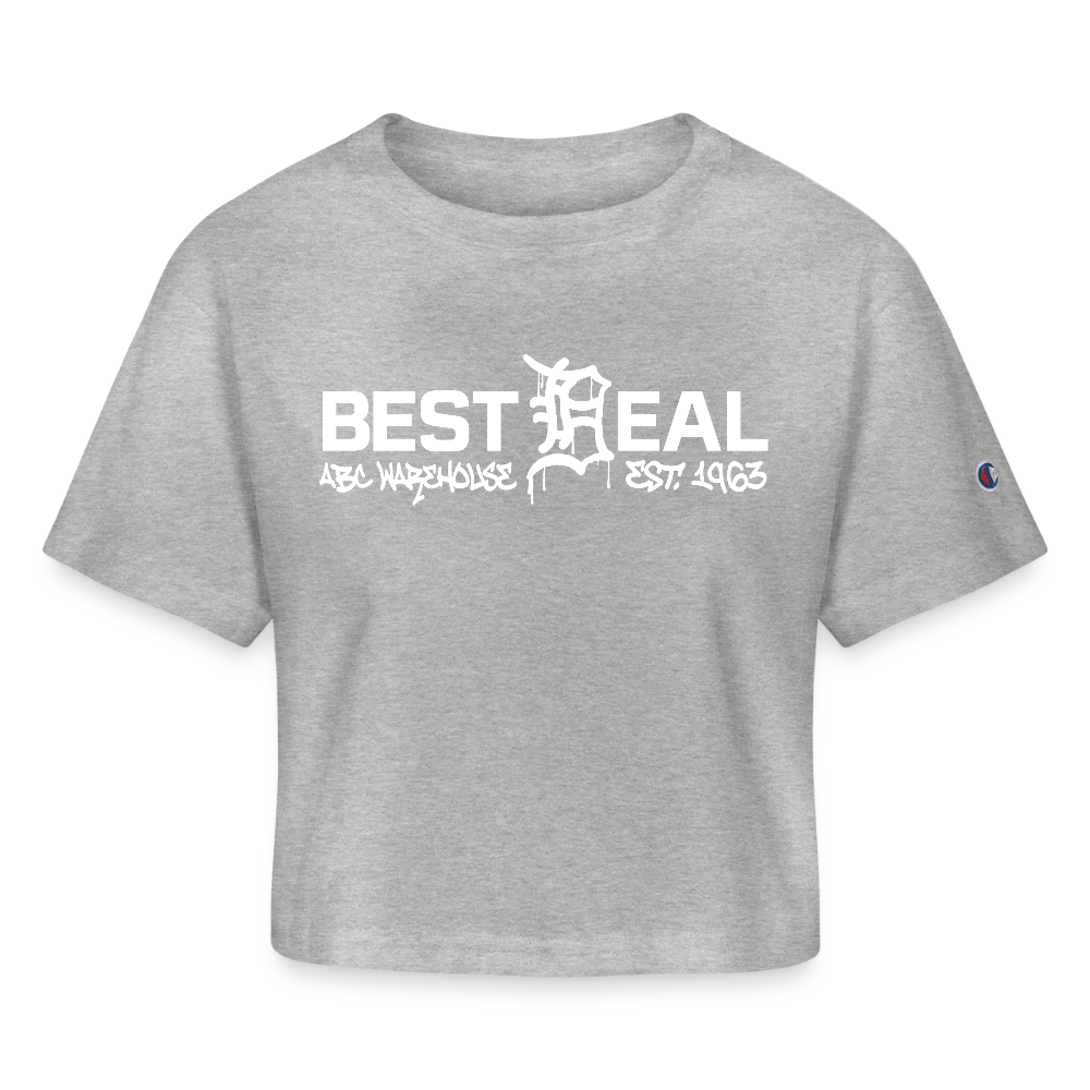 Champion Women’s Cropped T-Shirt - Best Deal - heather gray
