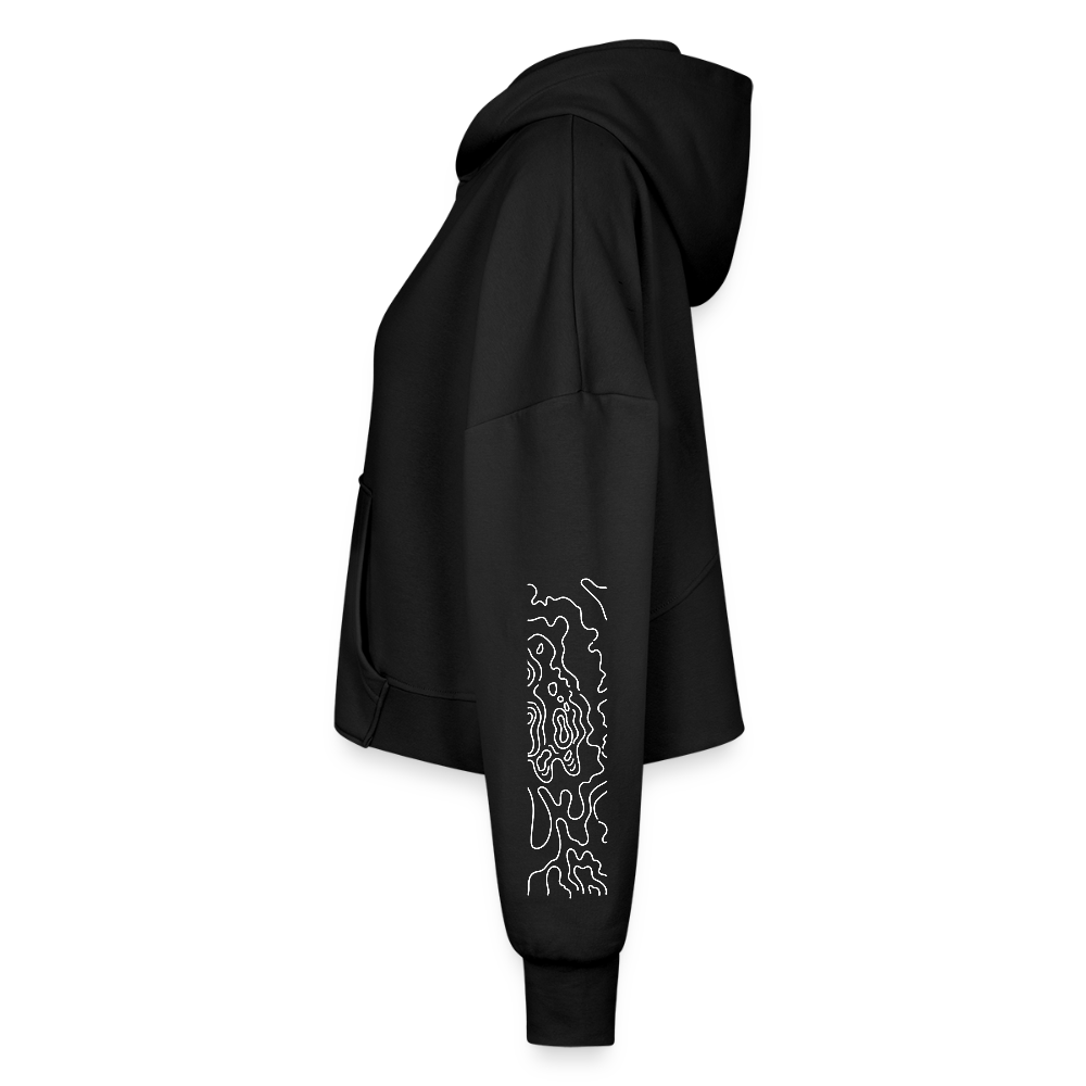 Women's Half Zip Cropped Hoodie - black