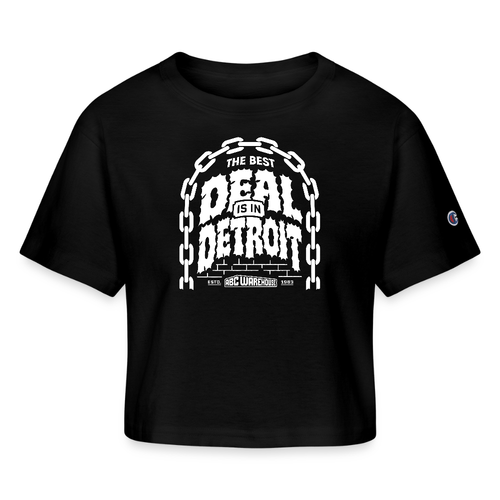 Champion Women’s Cropped T-Shirt - Best Deal is in Detroit - black