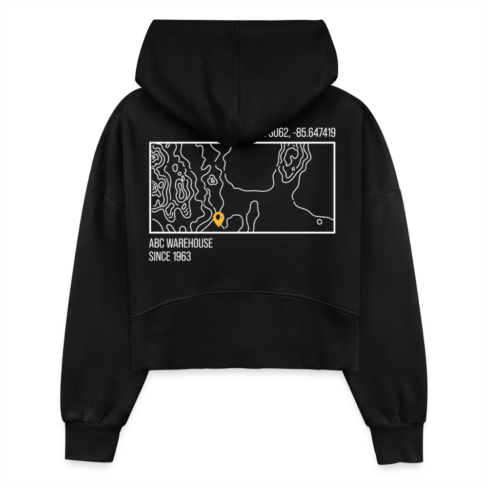 Women's Half Zip Cropped Hoodie - black