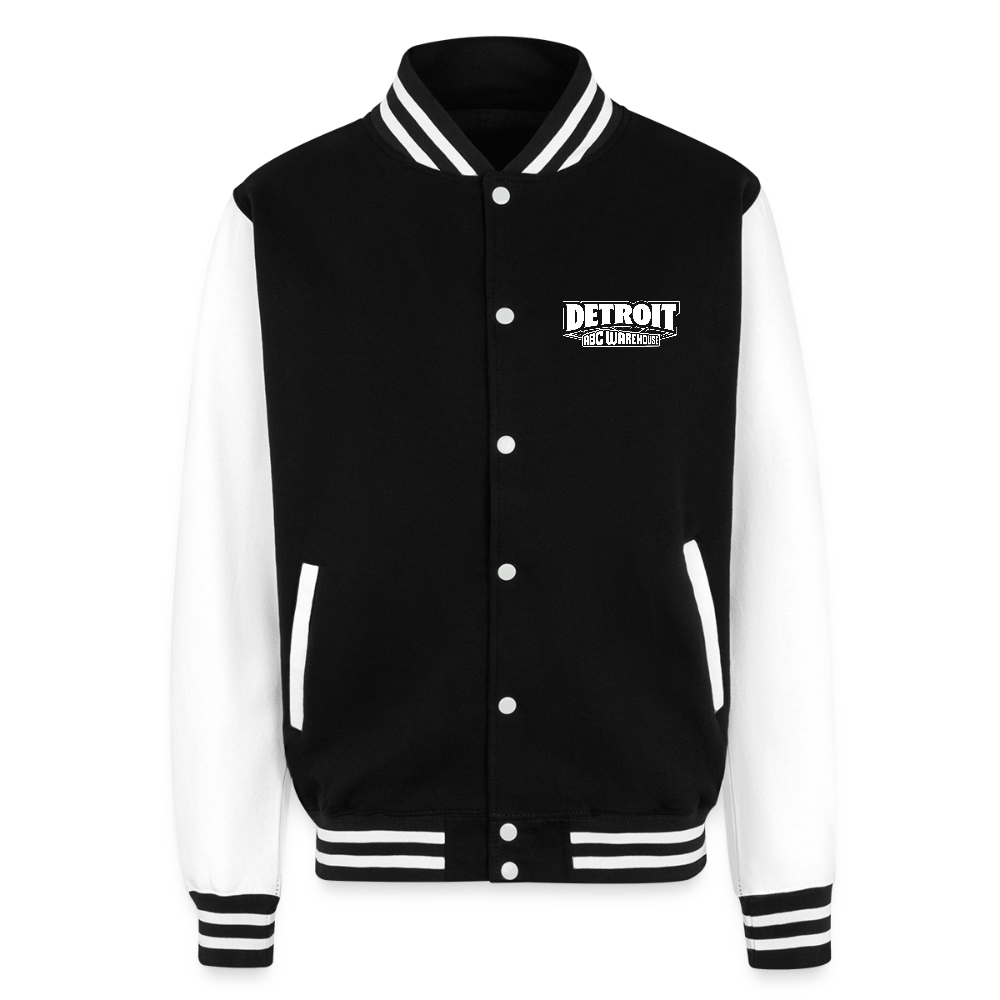 Just Hoods Heavyweight Letterman Jacket - black/white