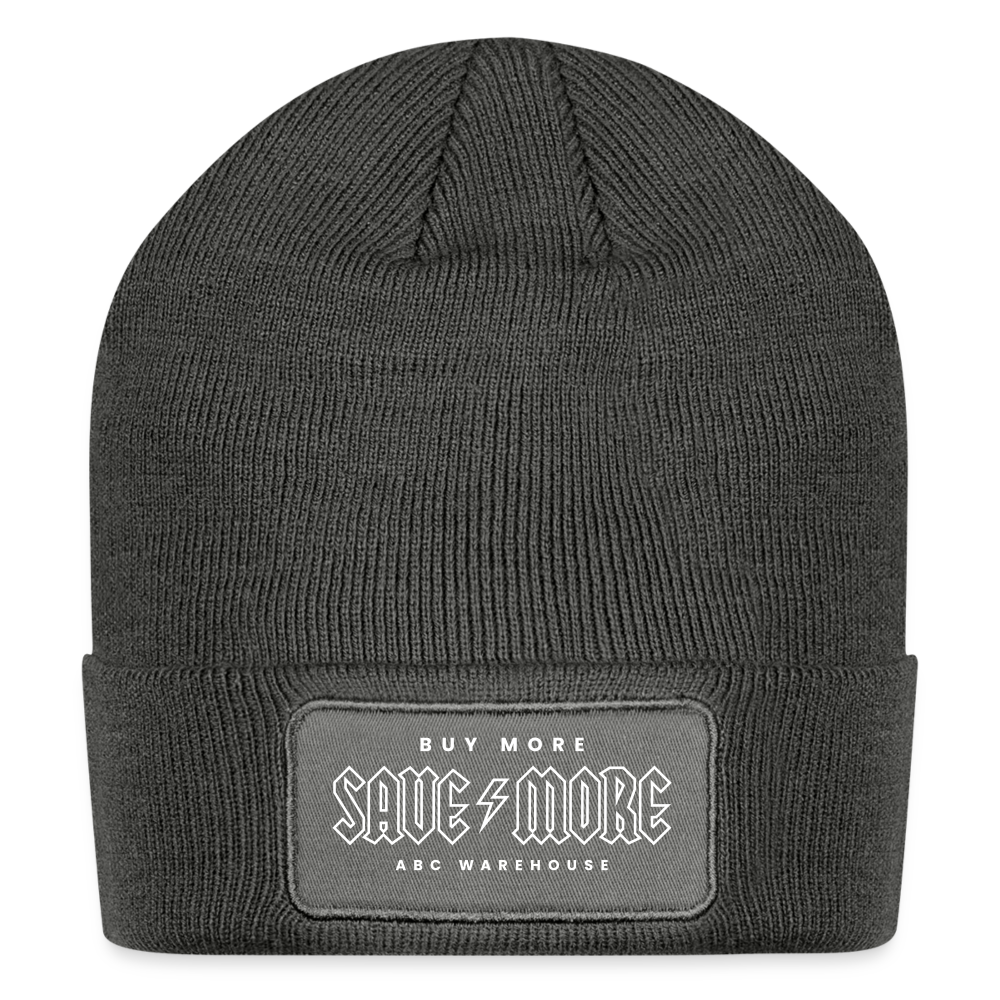 Patch Beanie - charcoal grey