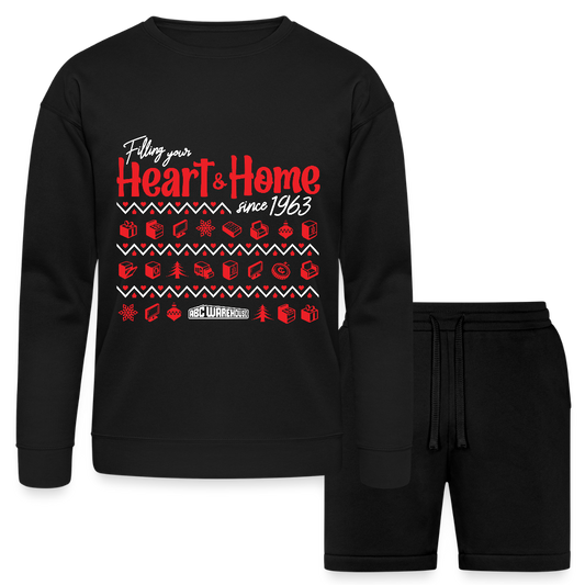 Bella + Canvas Unisex Sweatshirt & Short Set - black