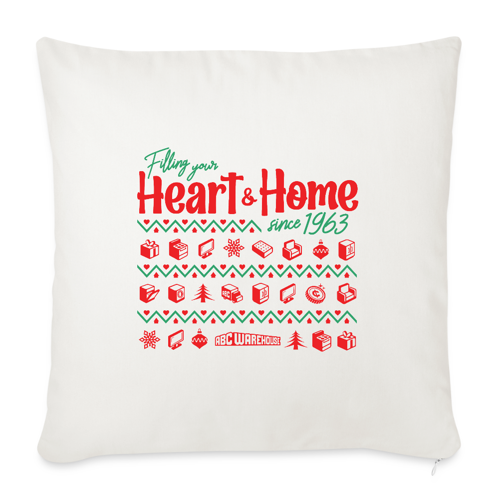 Throw Pillow Cover 18” x 18” - natural white