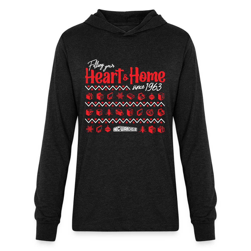 Unisex Long Sleeve Hoodie Shirt - heather black