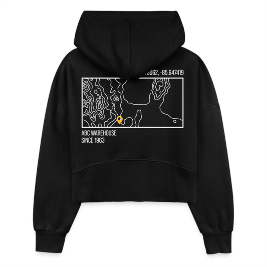 Women's Half Zip Cropped Hoodie - black