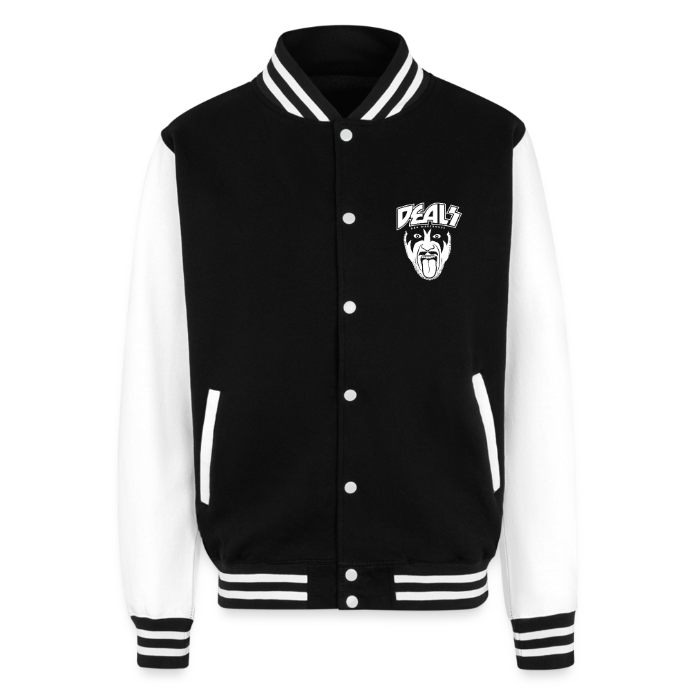 Just Hoods Heavyweight Letterman Jacket - black/white