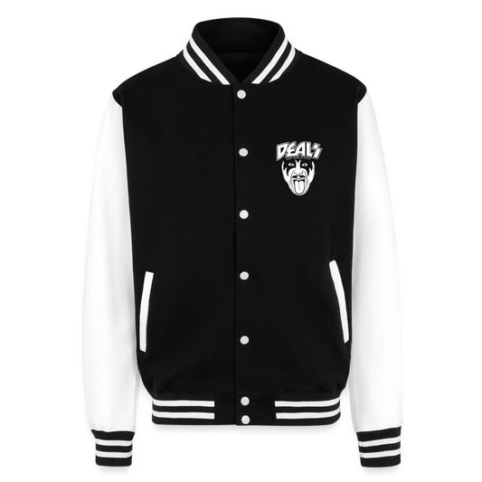 Just Hoods Heavyweight Letterman Jacket - black/white