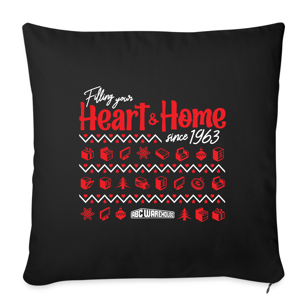 Throw Pillow Cover 18” x 18” - black