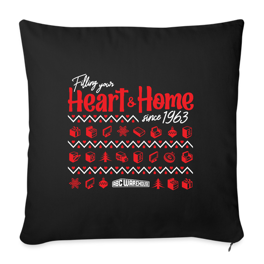 Throw Pillow Cover 18” x 18” - black